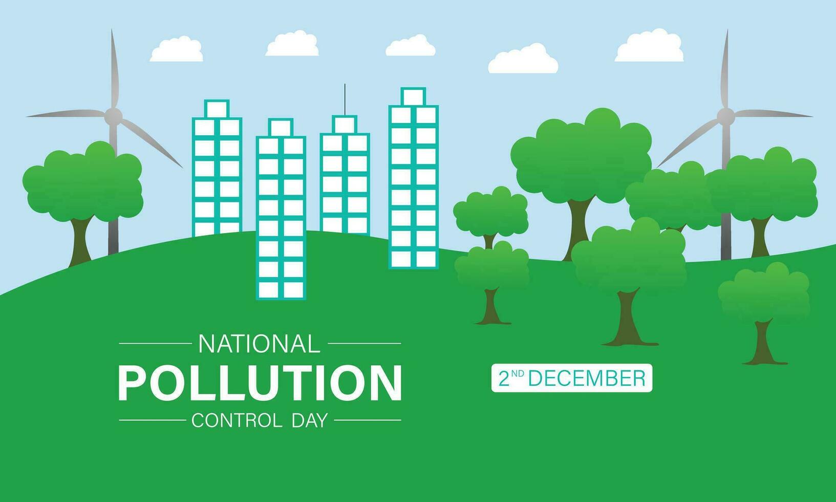 National Pollution control day is observed every year on December 2. Forest or Vehicle Problems in Template design. Banner, poster, card, background design. vector