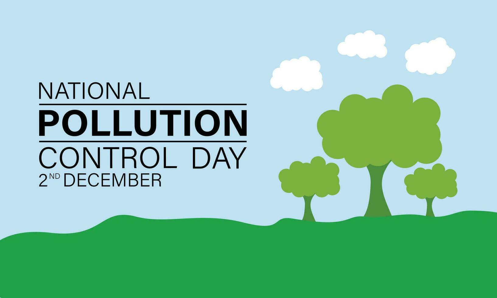 National Pollution control day is observed every year on December 2. Forest or Vehicle Problems in Template design. Banner, poster, card, background design. vector