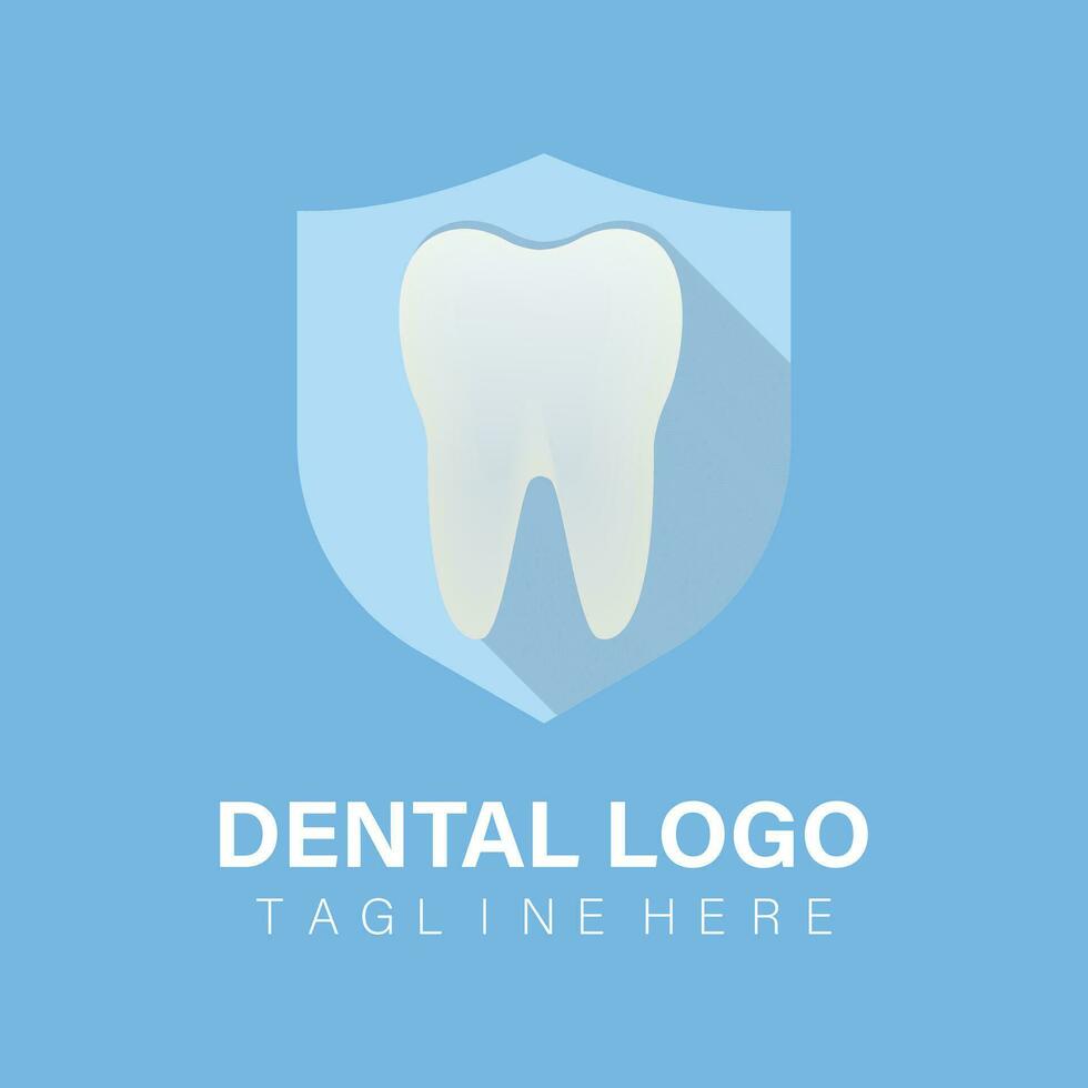 sano diente, dental cuidado clínica logotipo, vector ilustración. limpiar dental salud y oral higiene póster diseño.