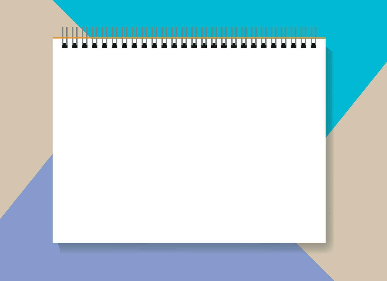 Spiral blank open notebook, closed white open book vector. vector