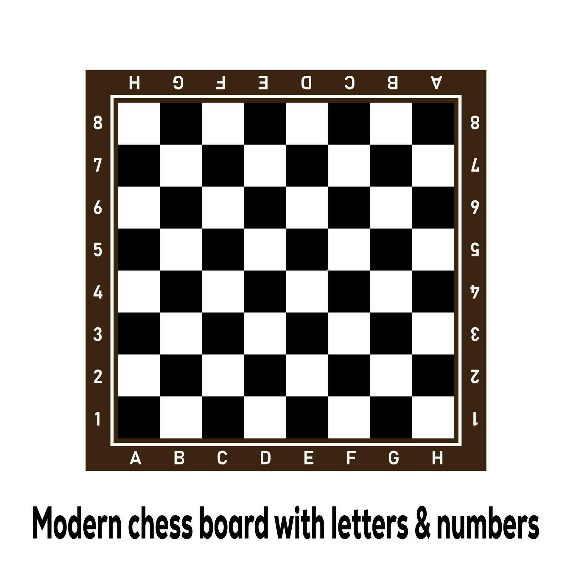 Vector modern Chess Board with letters and numbers on a white