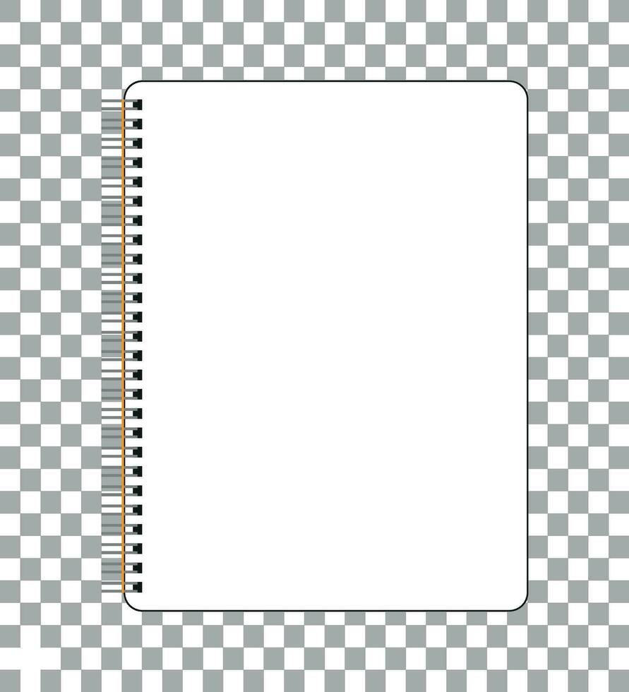 Spiral blank open notebook, closed white open book vector. vector