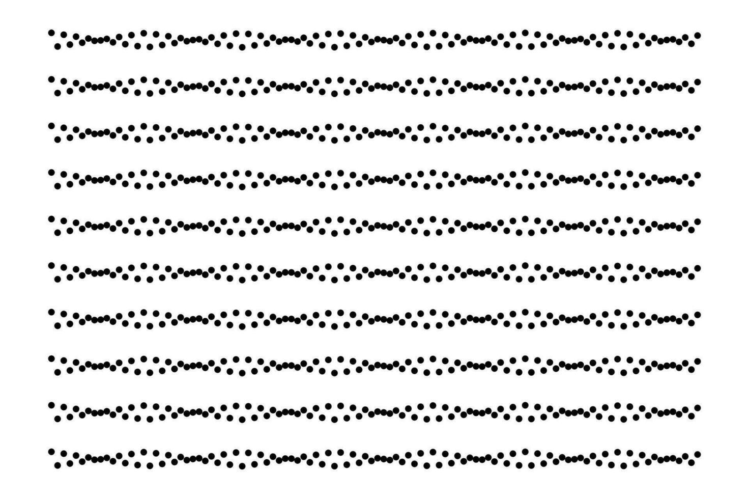 Vector dotted wavy dash line seamless pattern.