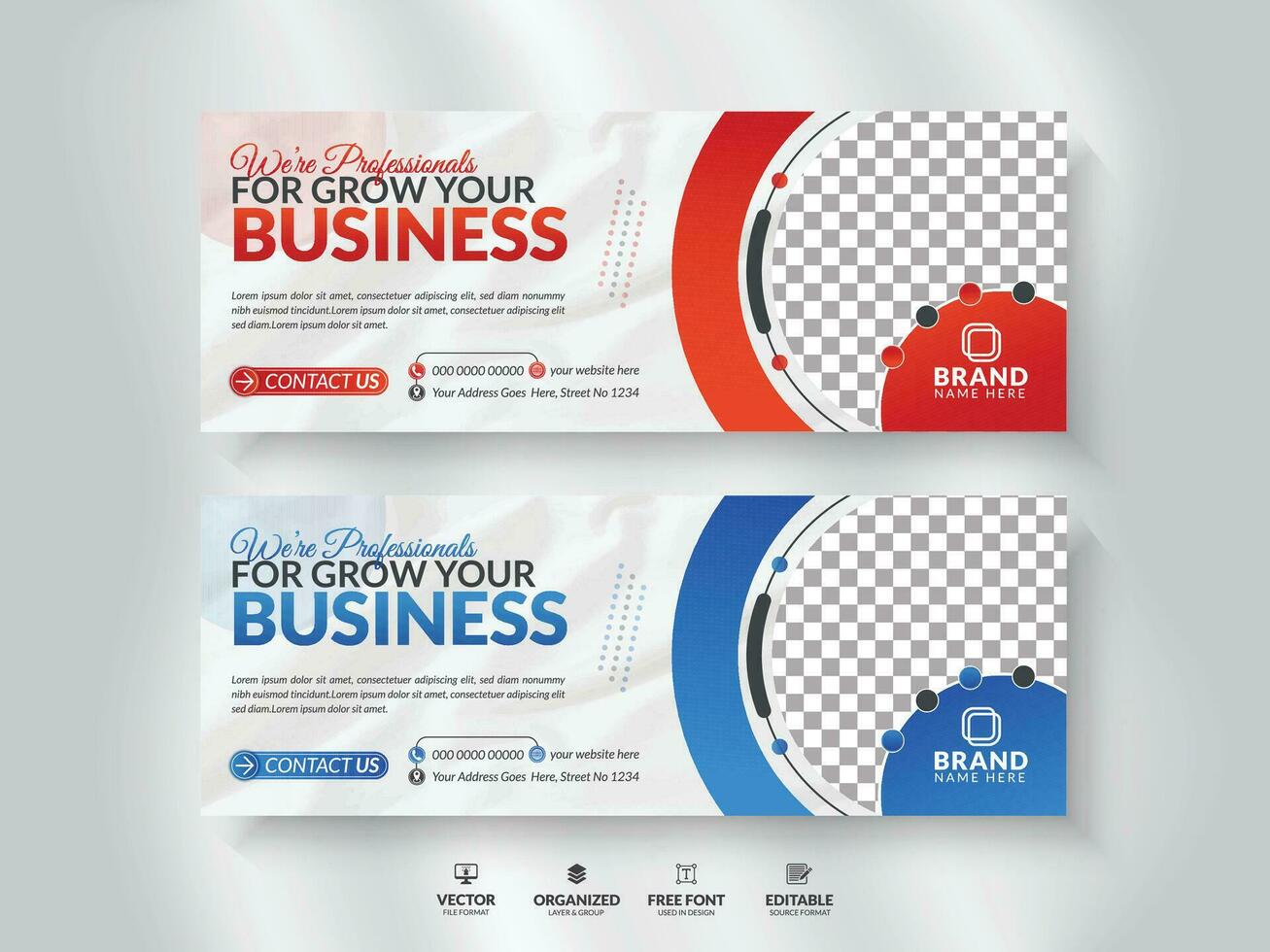 Business Social media cover page and timeline web ad banner template. vector