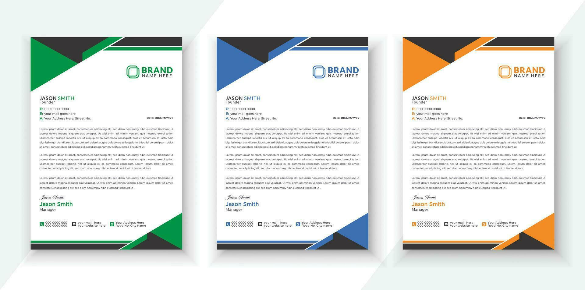 moderno negocio estilo membrete diseño manojo. limpiar y profesional corporativo empresa negocio membrete modelo. vector