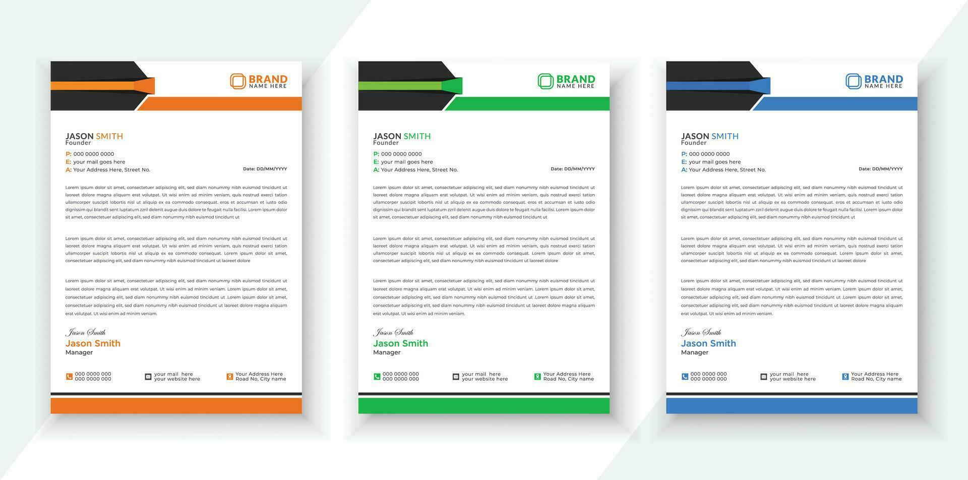 Modern  Business style letterhead design bundle. Clean and professional corporate company business letterhead template. vector