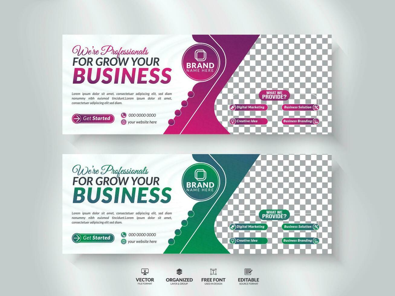 Business Social media cover page and timeline web ad banner template. vector