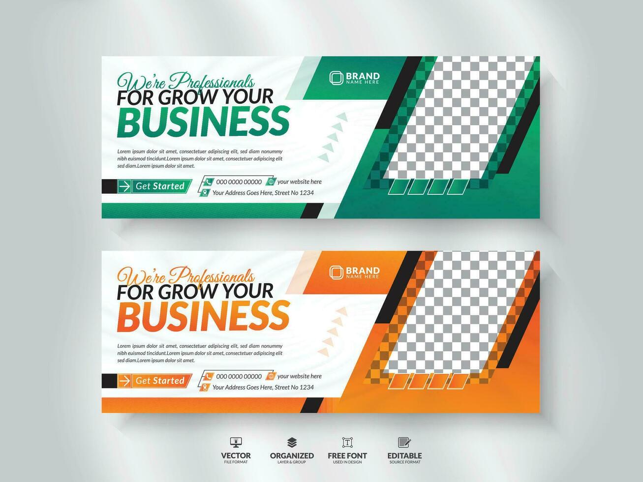 Business Social media cover page and timeline web ad banner template. vector