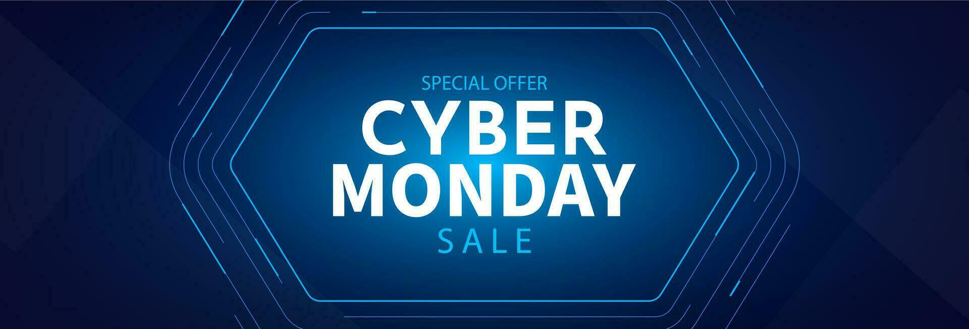 Cyber Monday sale banner template. Design template for special offer and shopping promotion. Vector illustration