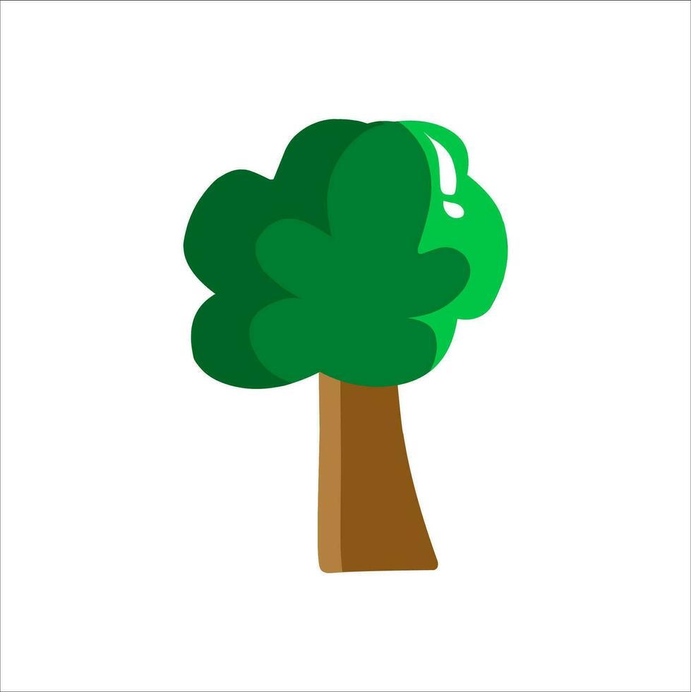 green eps 10 vector tree illustration isolated on white background, very suitable for use on websites, posters, children's animations and others