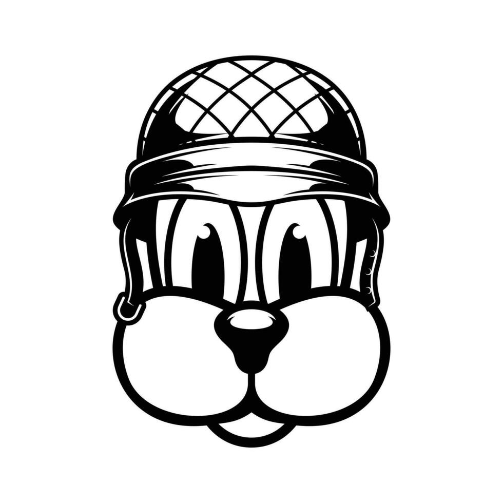 Dog Soldier Outline vector