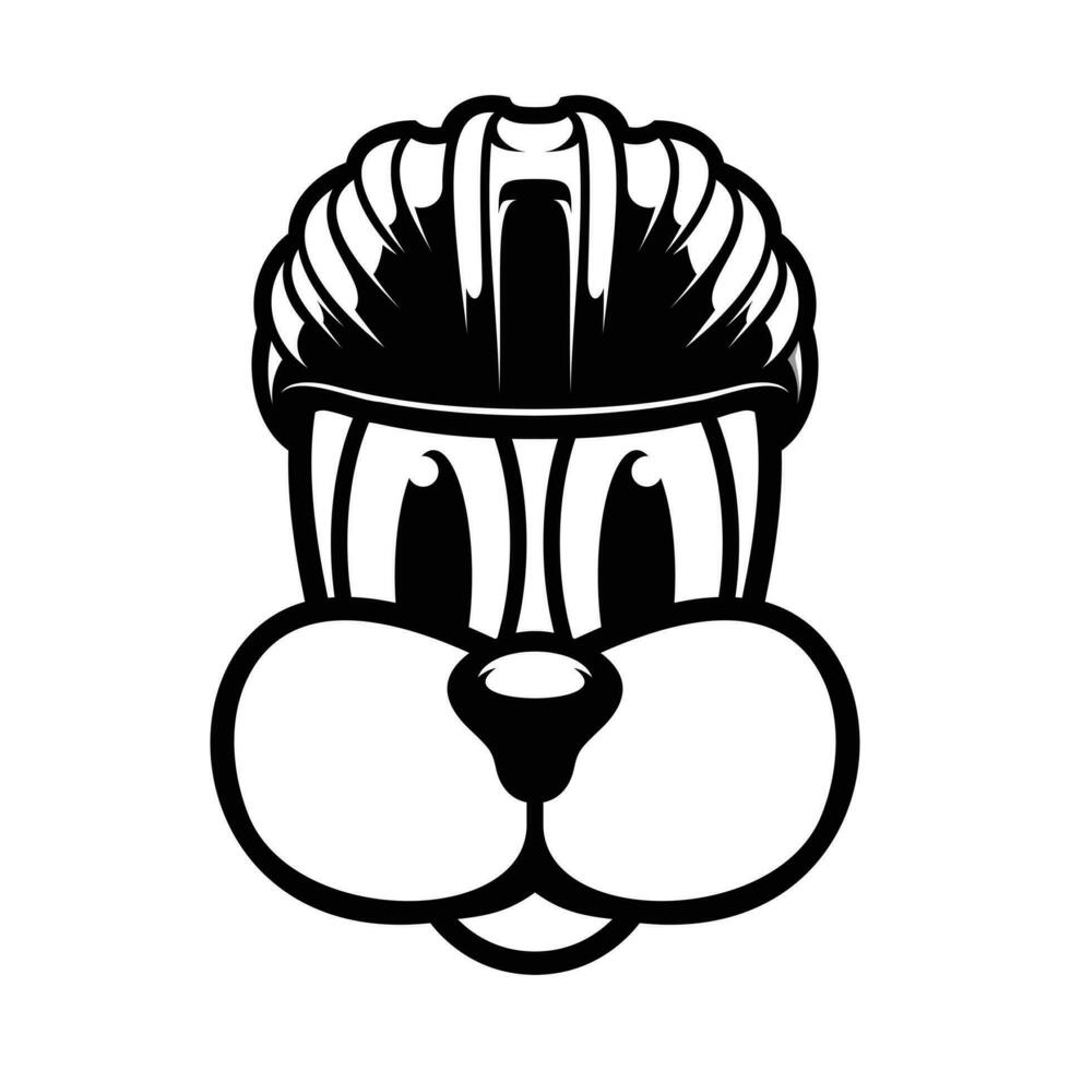 Dog Bicycle Helmet Outline vector