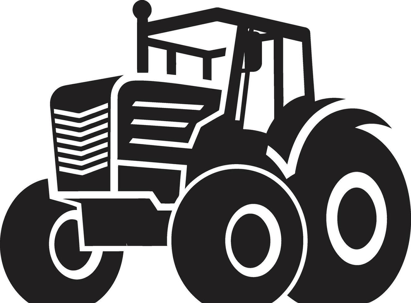 Classic Tractor Outline Drawing Farming Machinery Vector Image