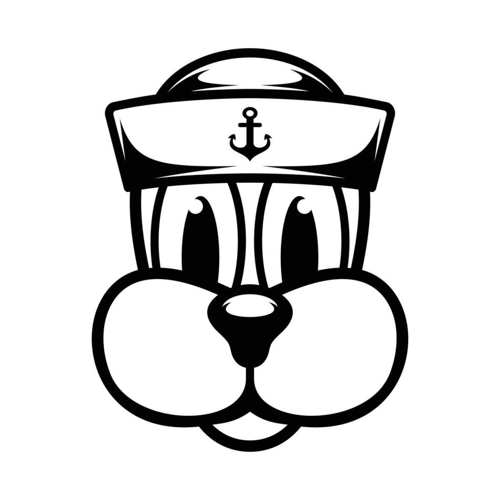 Dog Sailor Outline vector