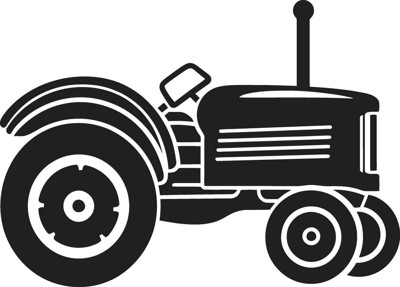 Tractor Line Art Vector Drawing Antique Tractor Sketch in Monochrome