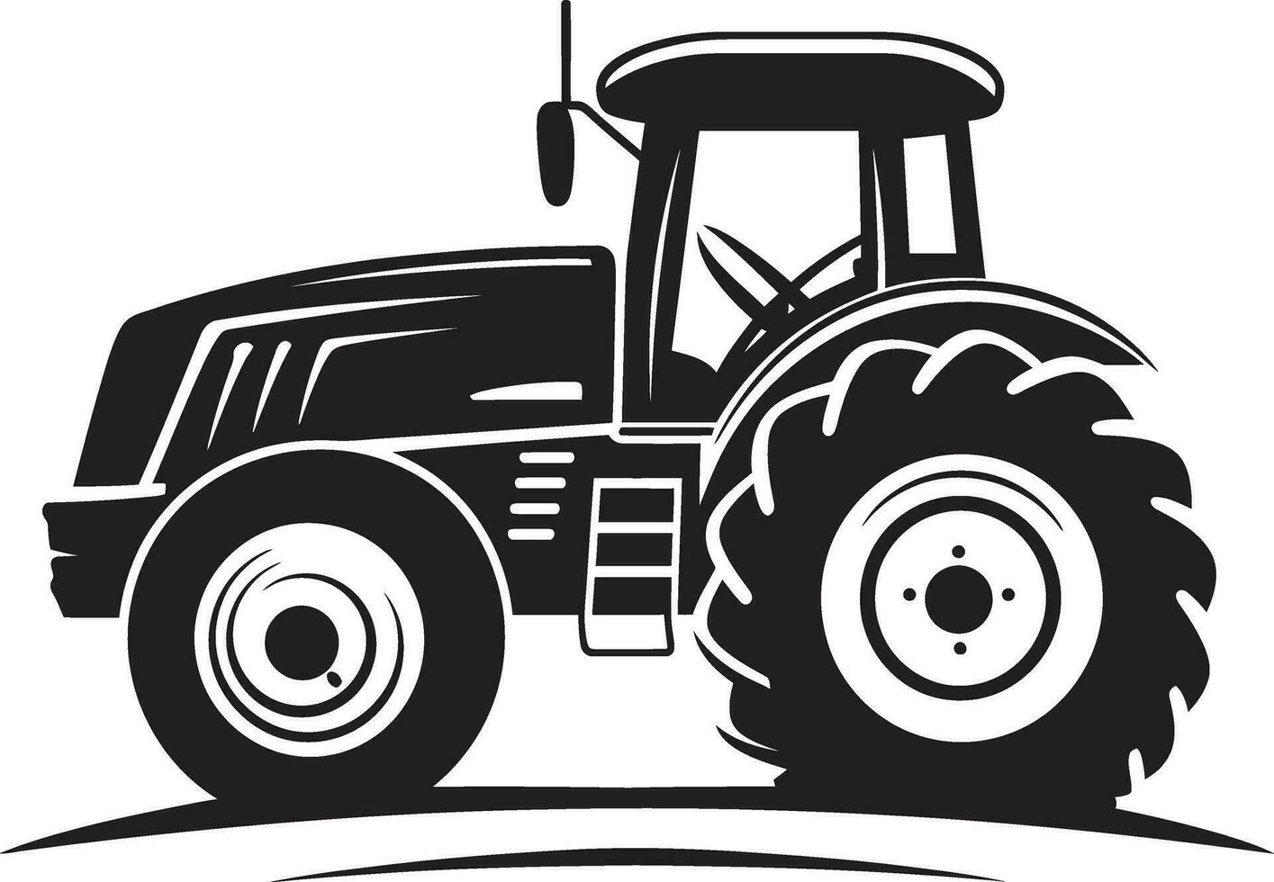 Detailed Tractor Drawing in Black Classic Farming Equipment Illustration vector
