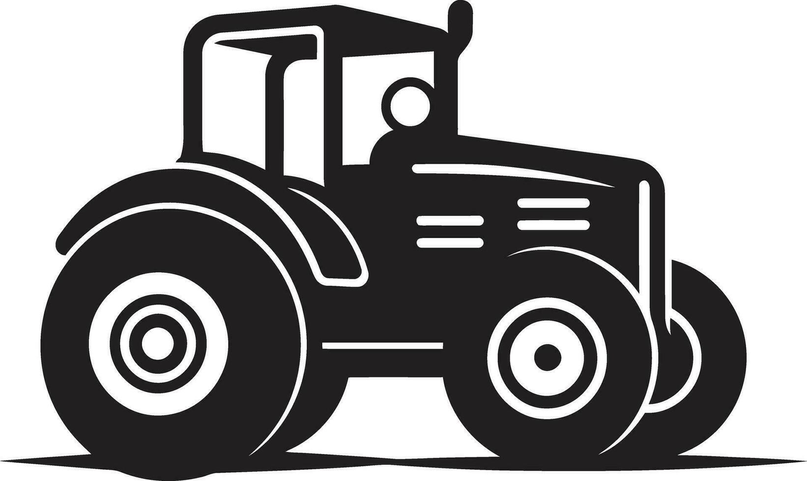 Old Fashioned Tractor Line Art Antique Tractor Vector Icon