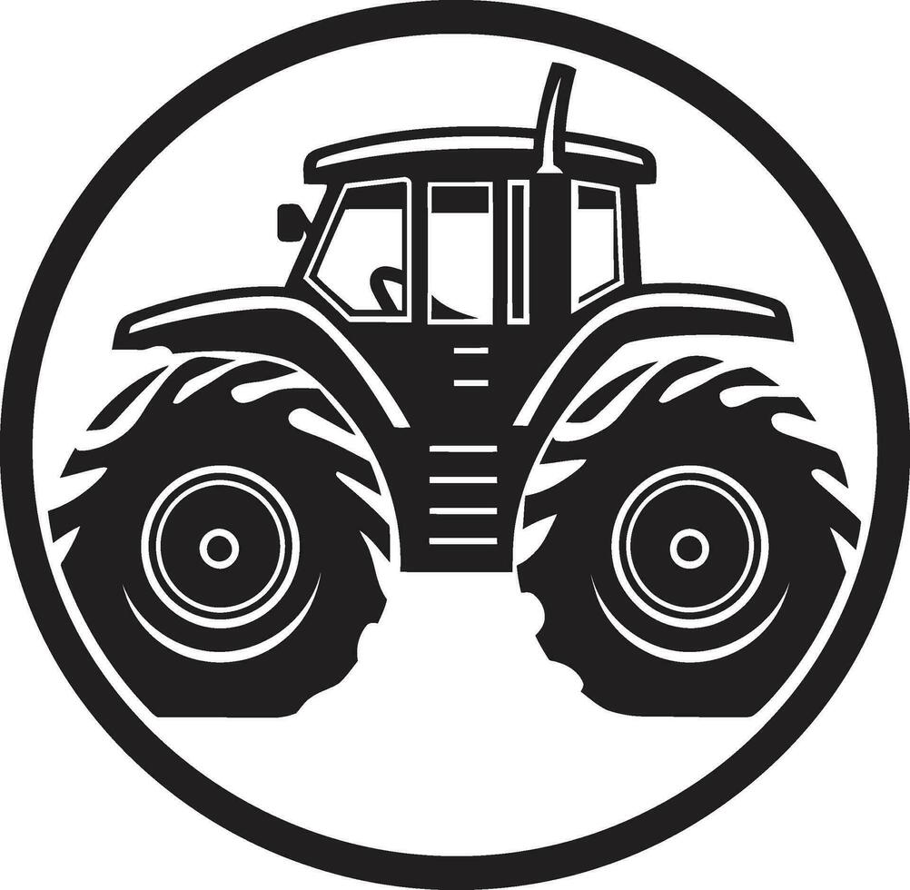 Farming Machinery Vector Design Vintage Tractor Icon in Black