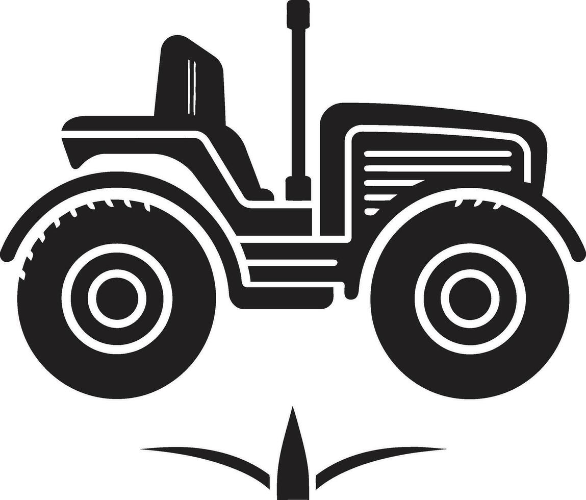 Clásico tractor imagen con retro ambiente tractor silueta dibujo en negro vector