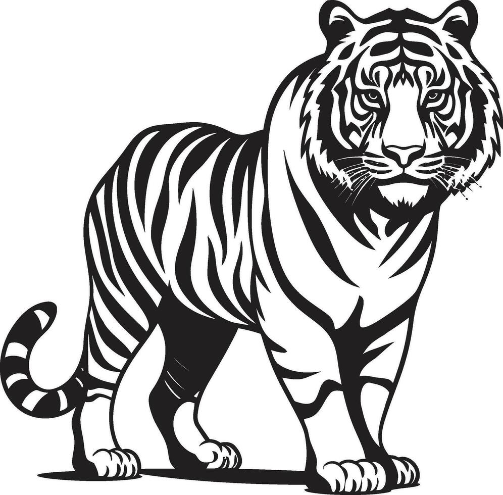 Vector Tiger Abstract Artistic Wonder Tiger in the Snow Vector Winter Elegance