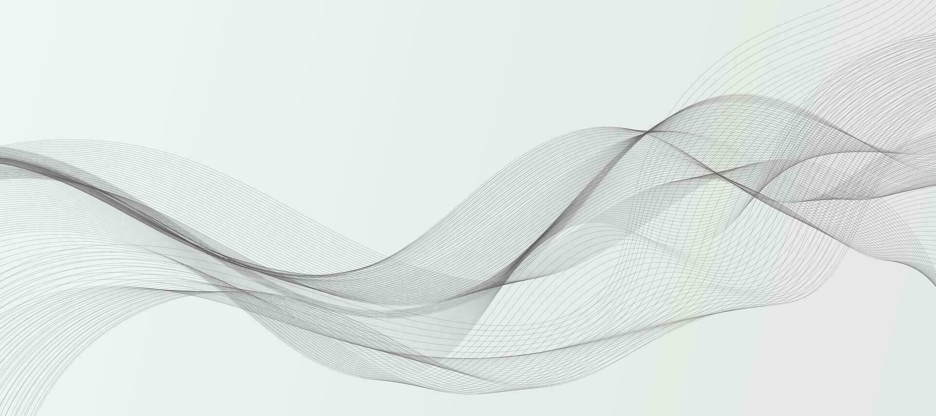 Modern Vector Background with Black Smoky  Wavy Lines.