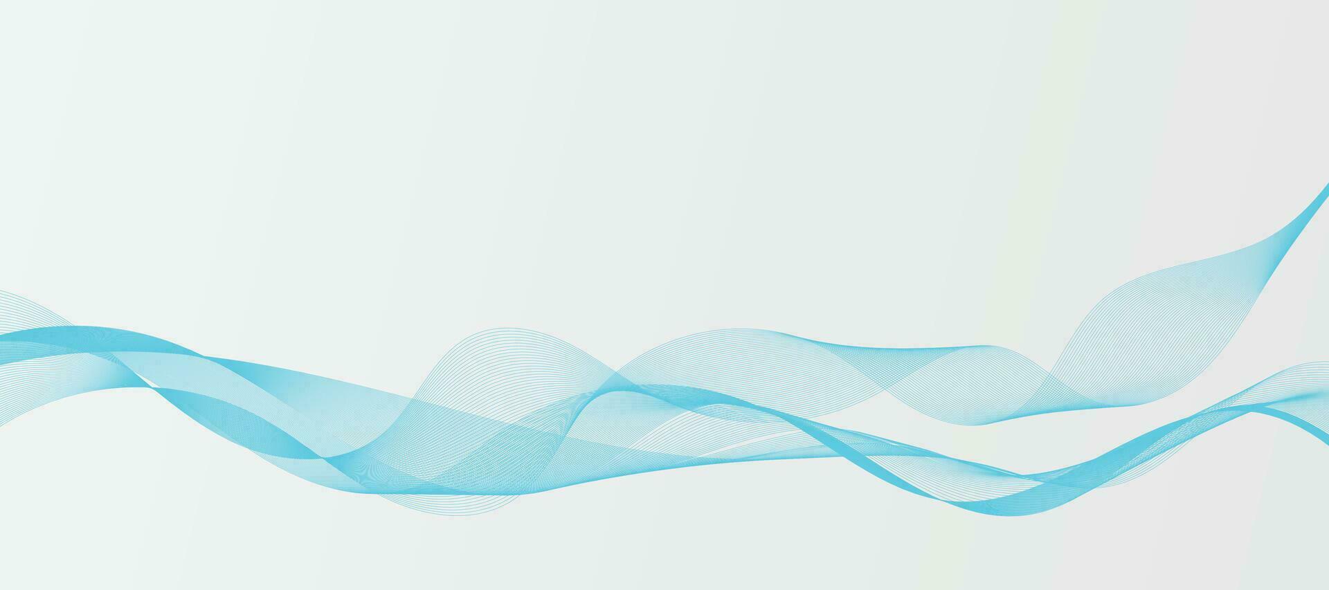 Modern Vector Background with Blue Smoky Wavy Lines.