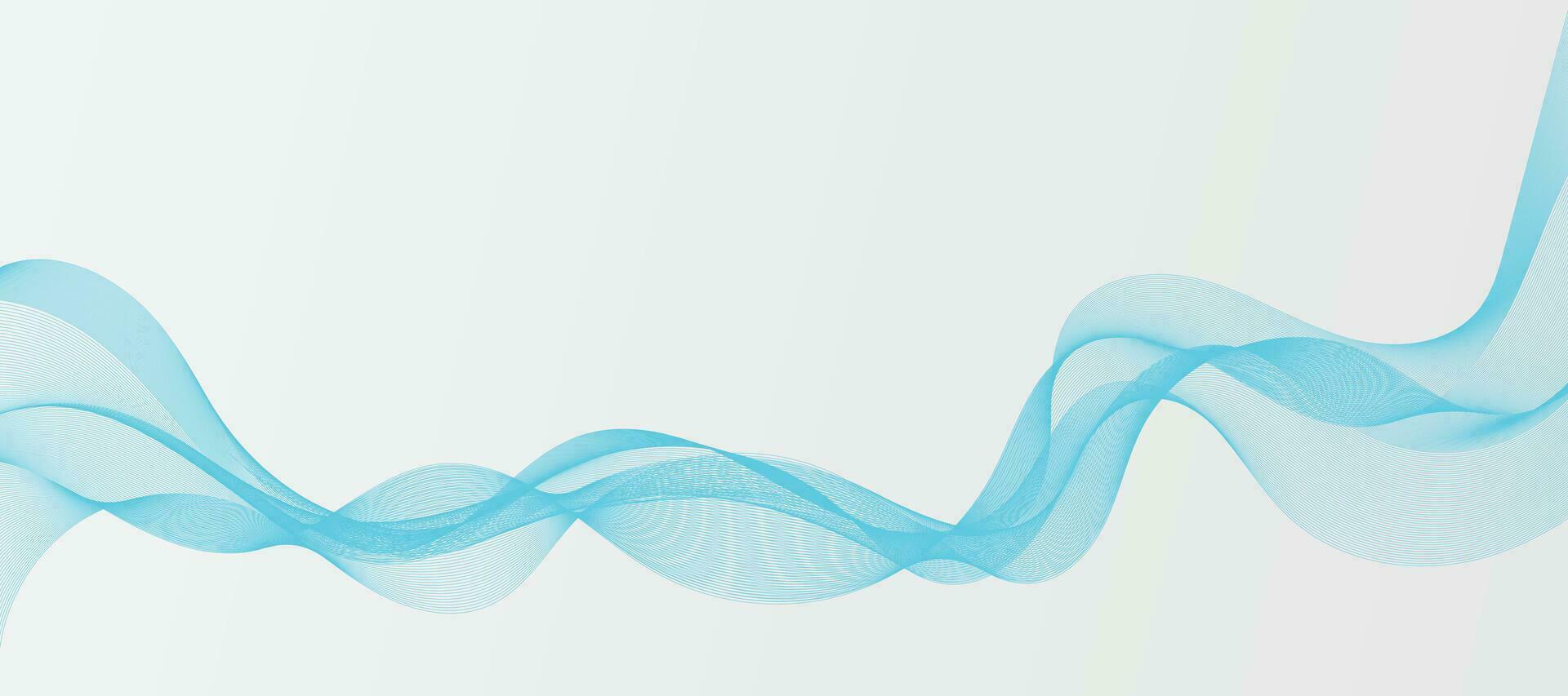 Modern Vector Background with Blue Smoky Wavy Lines.