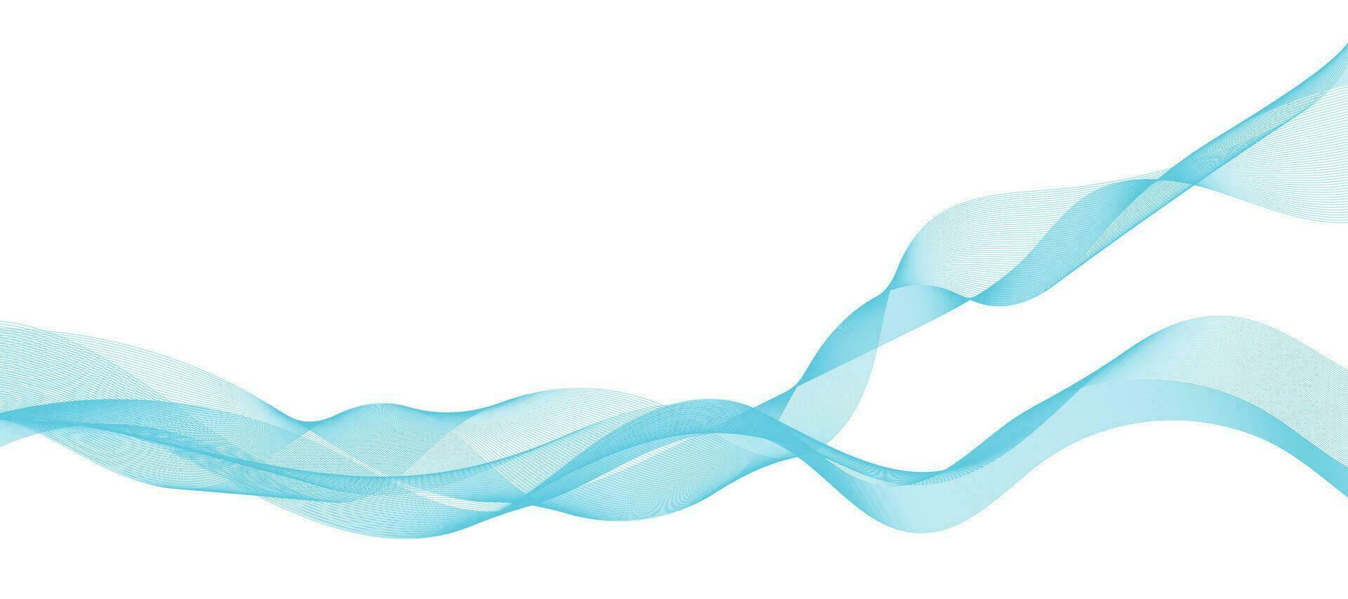 Modern Vector Background with Blue Smoky Wavy Lines.