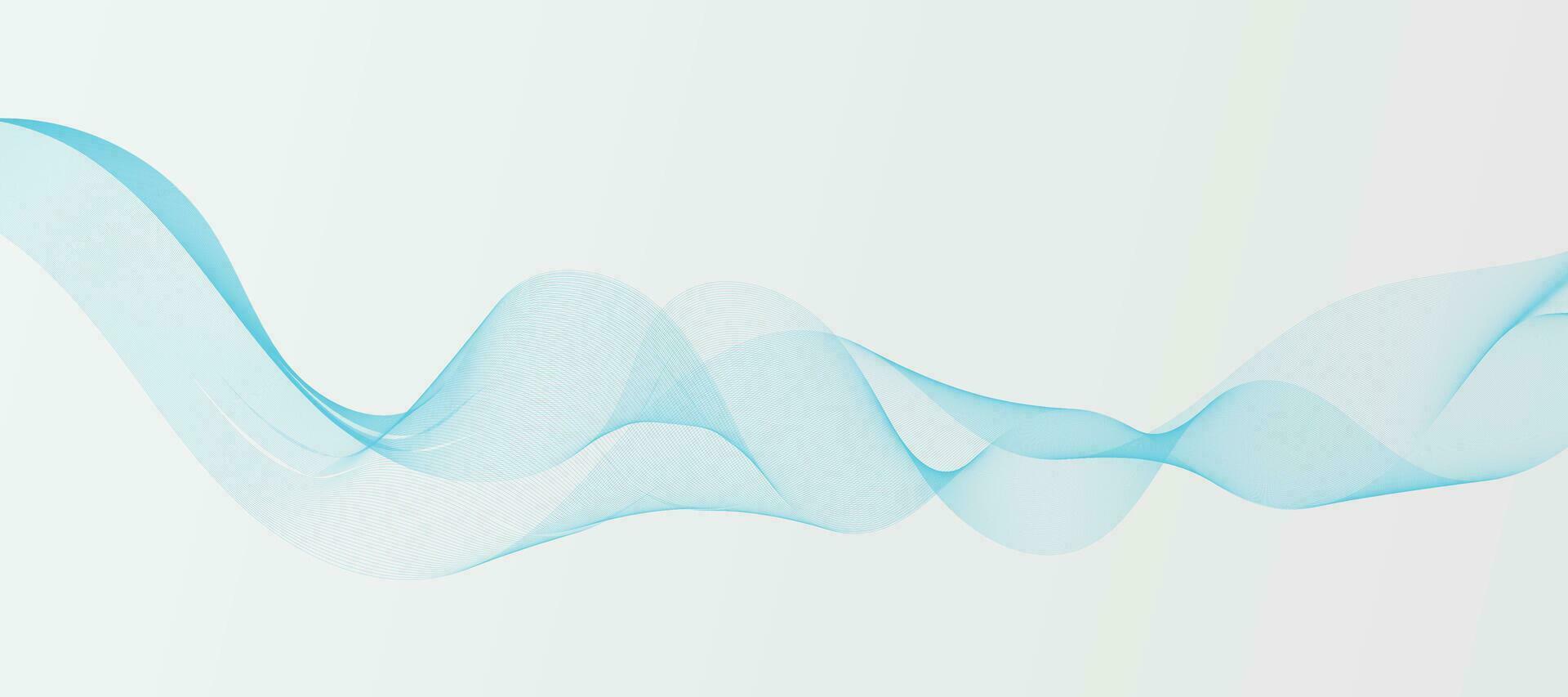 Modern Vector Background with Blue Smoky Wavy Lines.