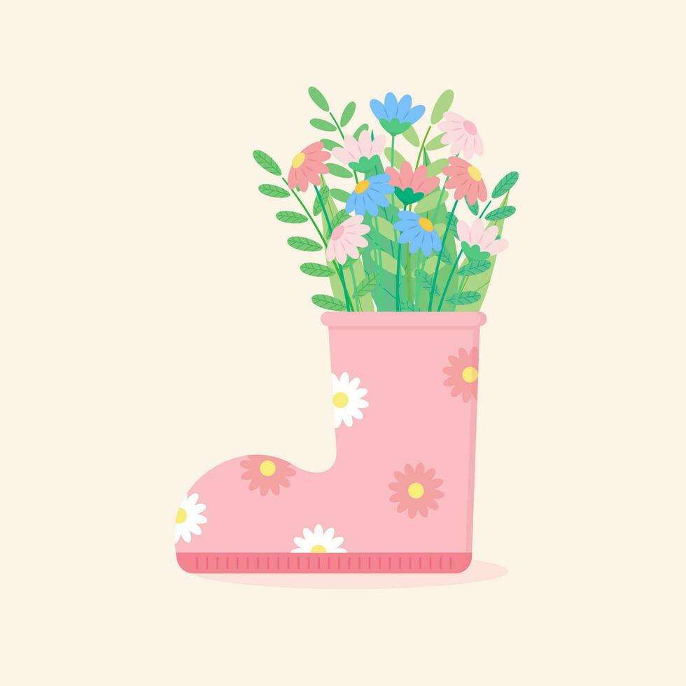 flower plant boot vector