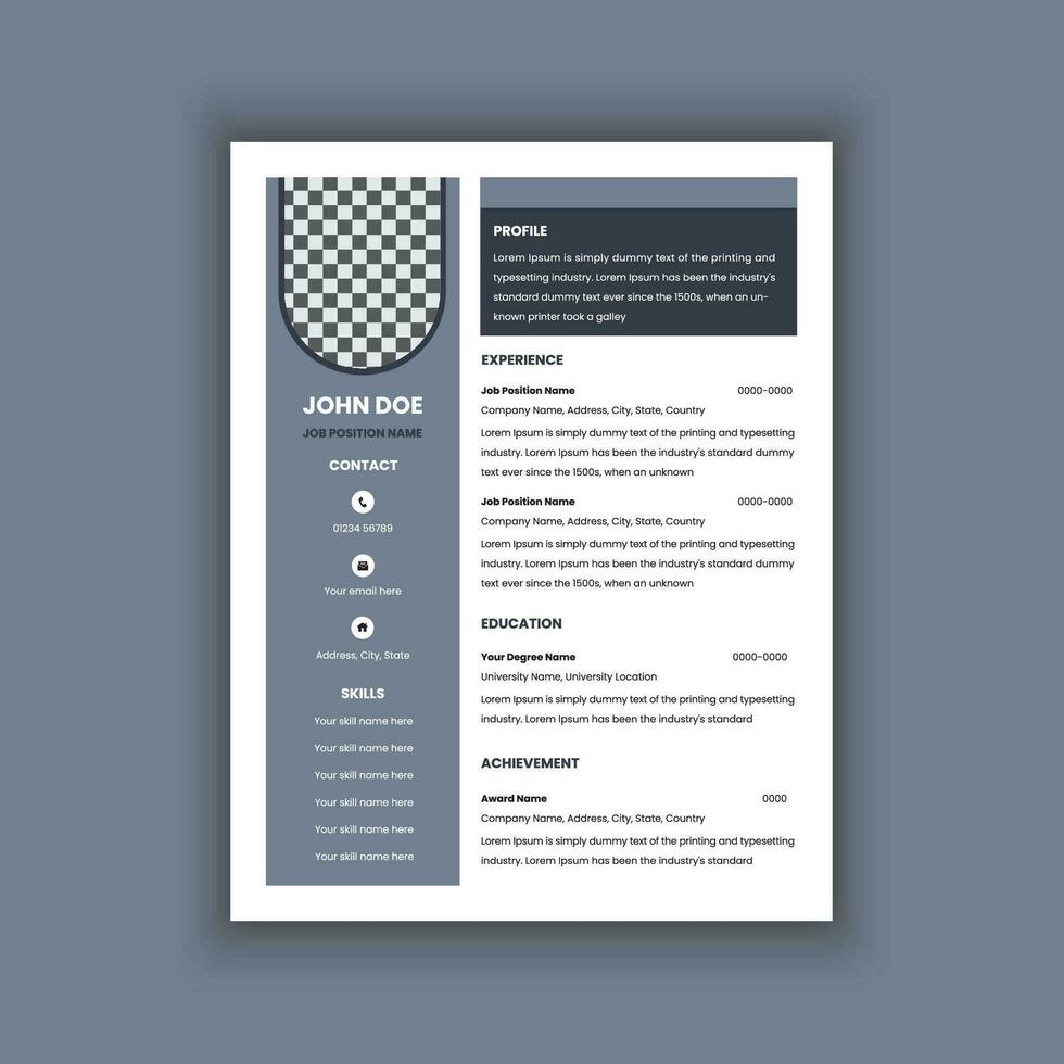 Stylish Minimal CV Template vector