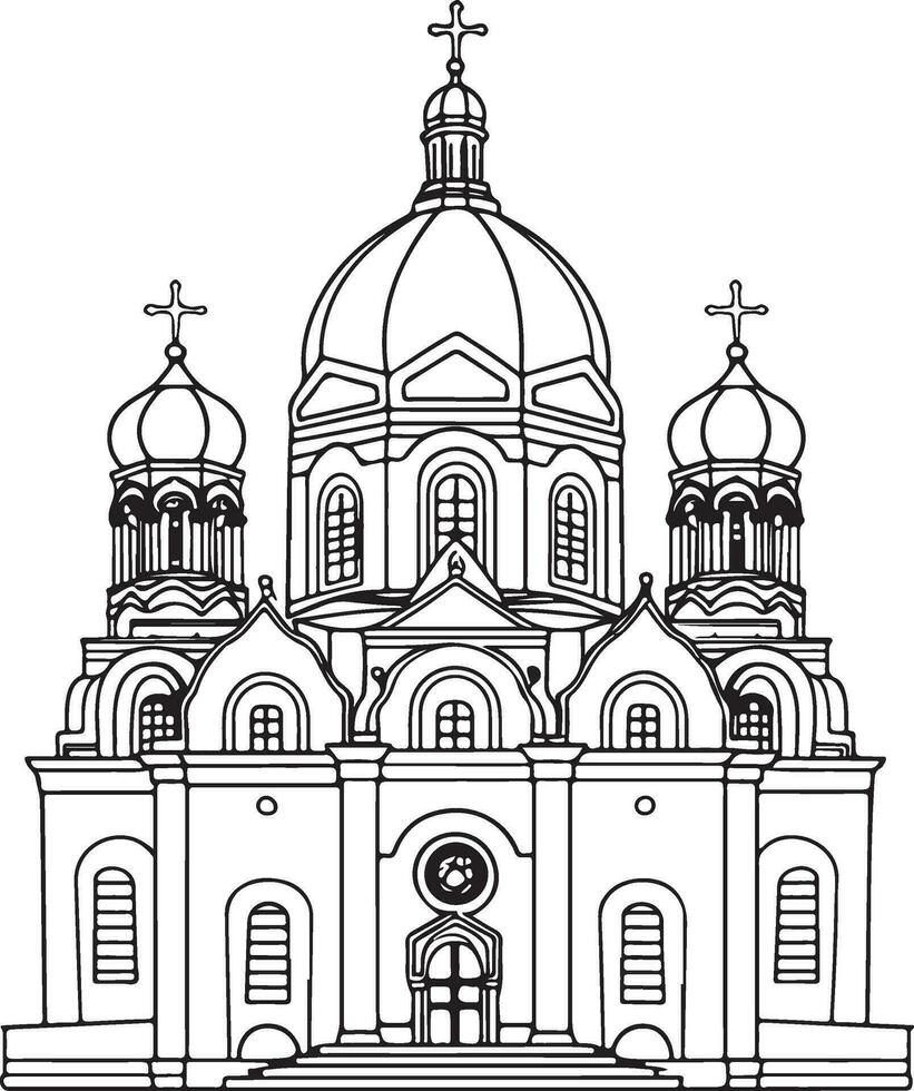 Marian shrine outline vector