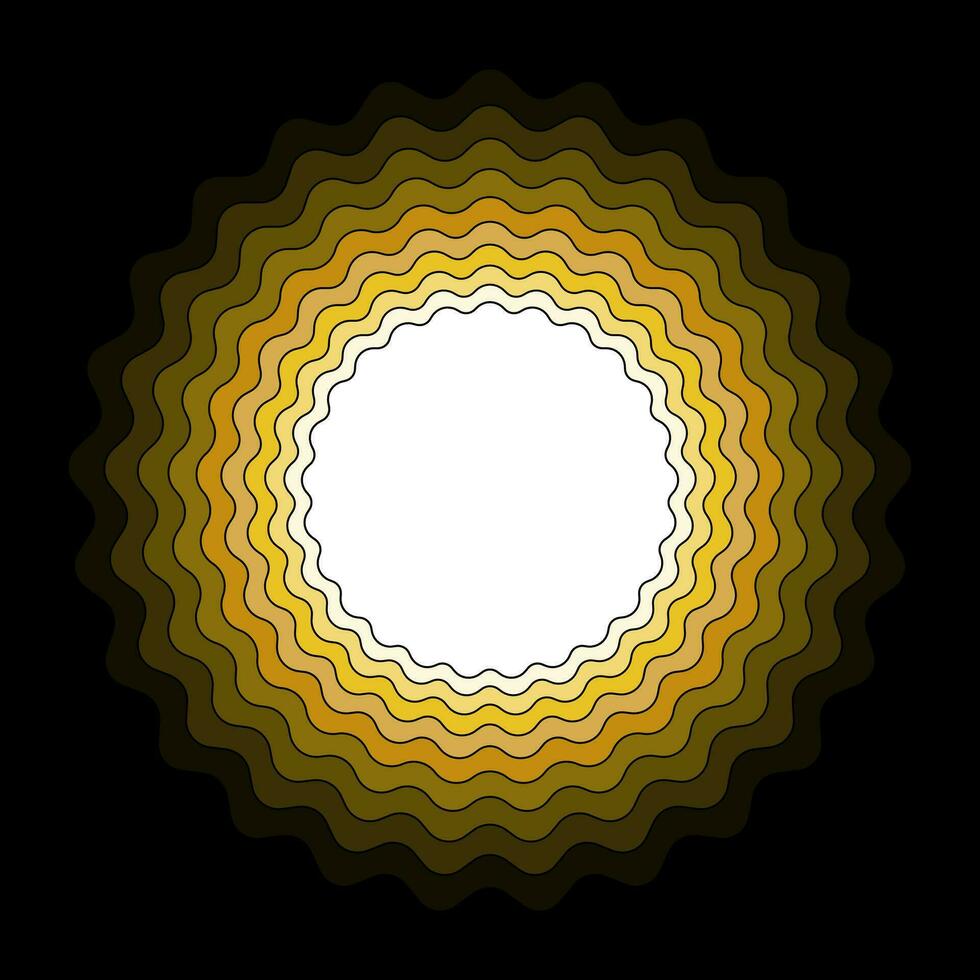 abstract layered yellow and brown gradient wavy circle shape background with copy space. papercut style template design. Modern curve pattern trendy color. vector