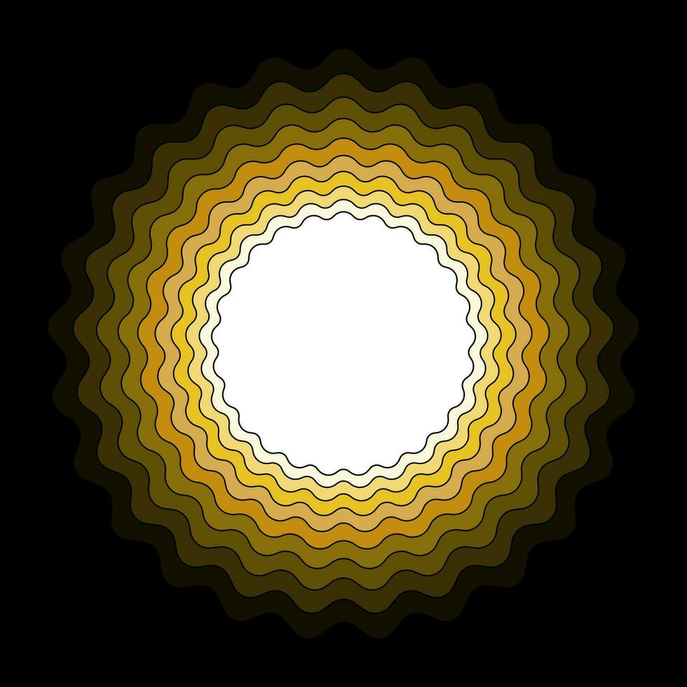 abstract layered yellow and brown gradient wavy circle shape background with copy space. papercut style template design. Modern curve pattern trendy color. vector