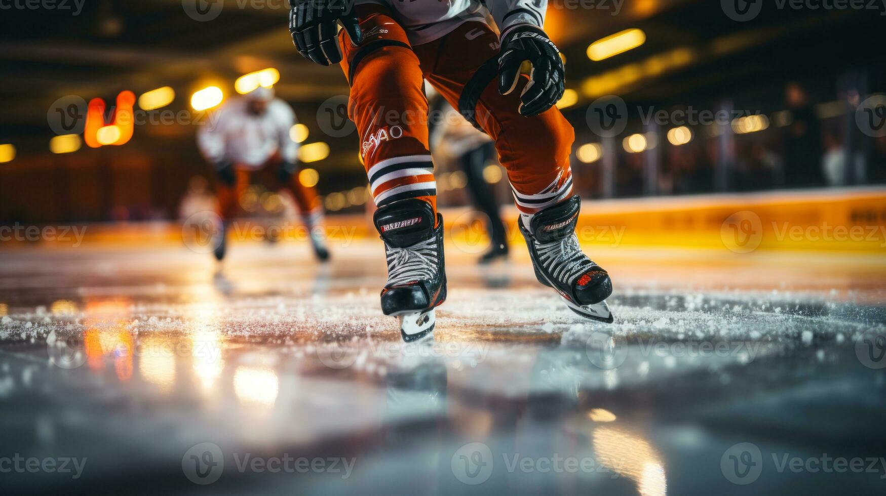 Hockey, winter sport on ice. Ai Generated. photo