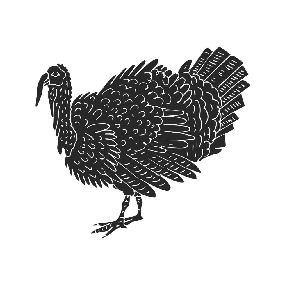 Vector hand drawn sketch doodle turkey