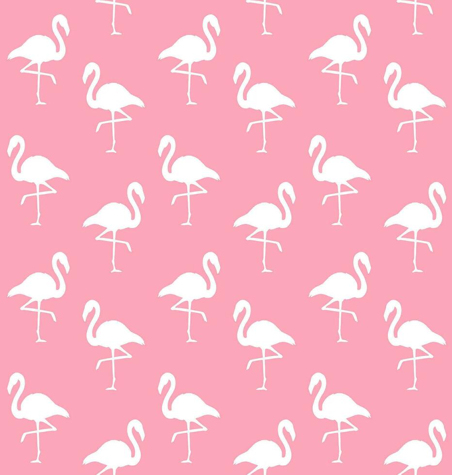 Vector seamless pattern of flamingo silhouette