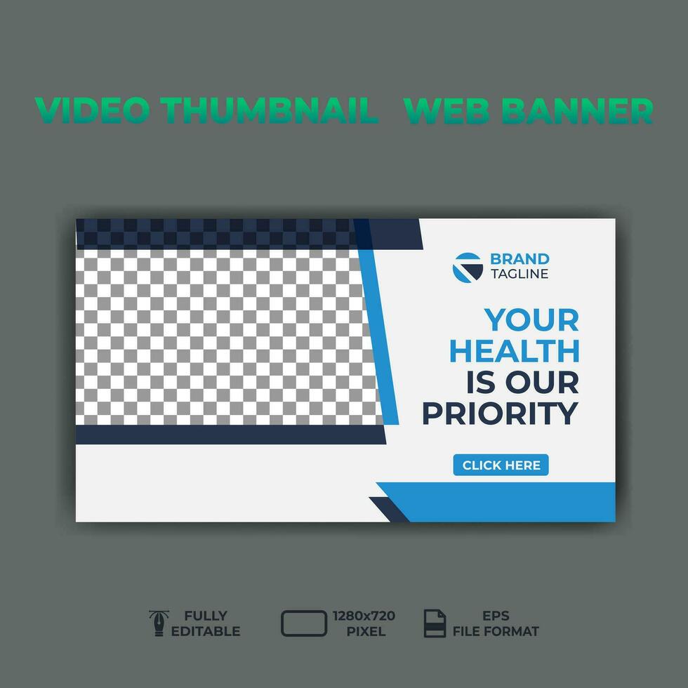 video thumbnail web banner template promotion banner design. vector