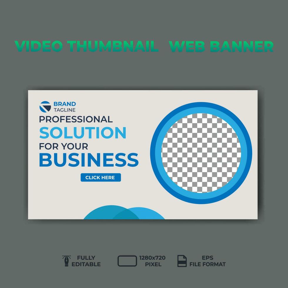 video thumbnail web banner template promotion banner design. vector