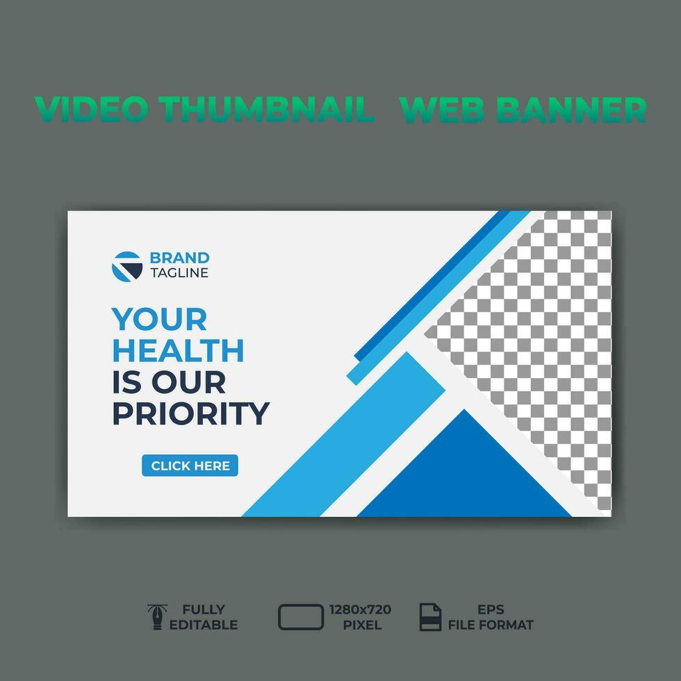 video thumbnail web banner template promotion banner design. vector