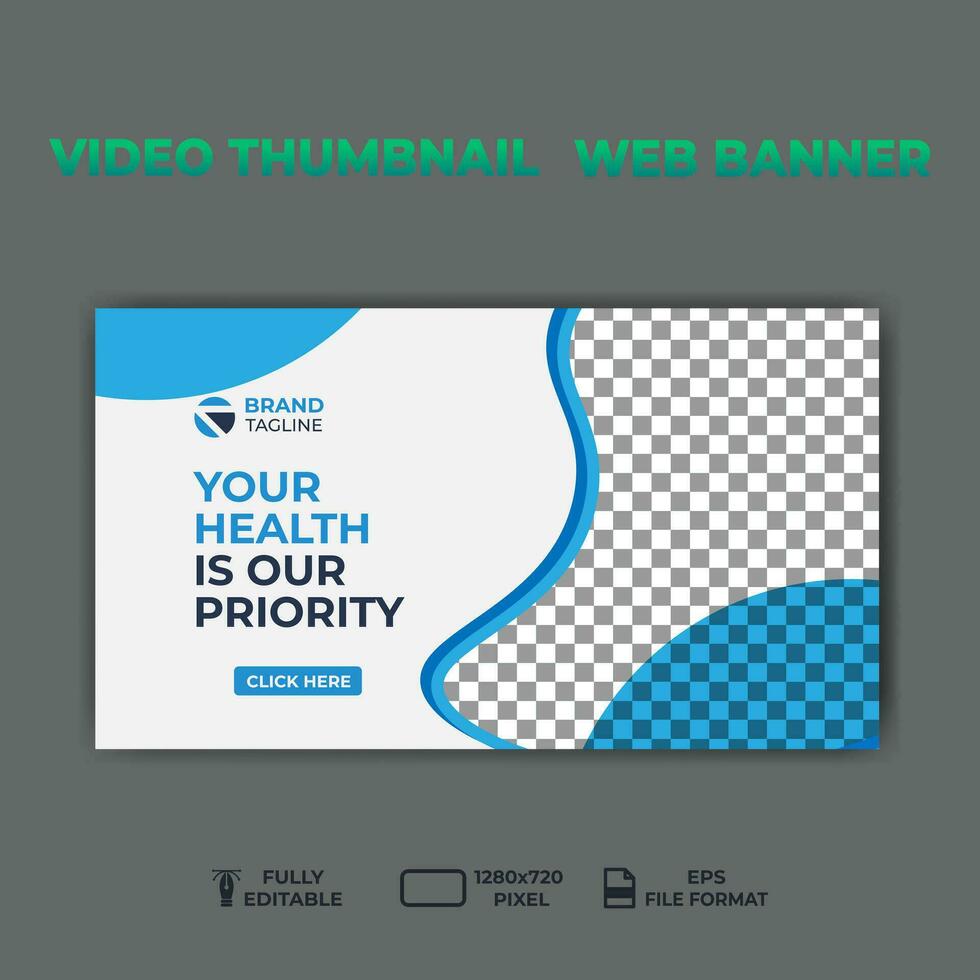 video thumbnail web banner template promotion banner design. vector