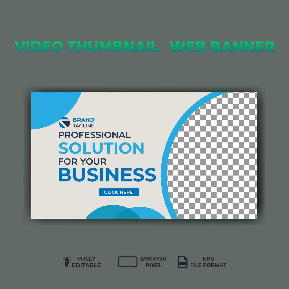 video thumbnail web banner template promotion banner design. vector