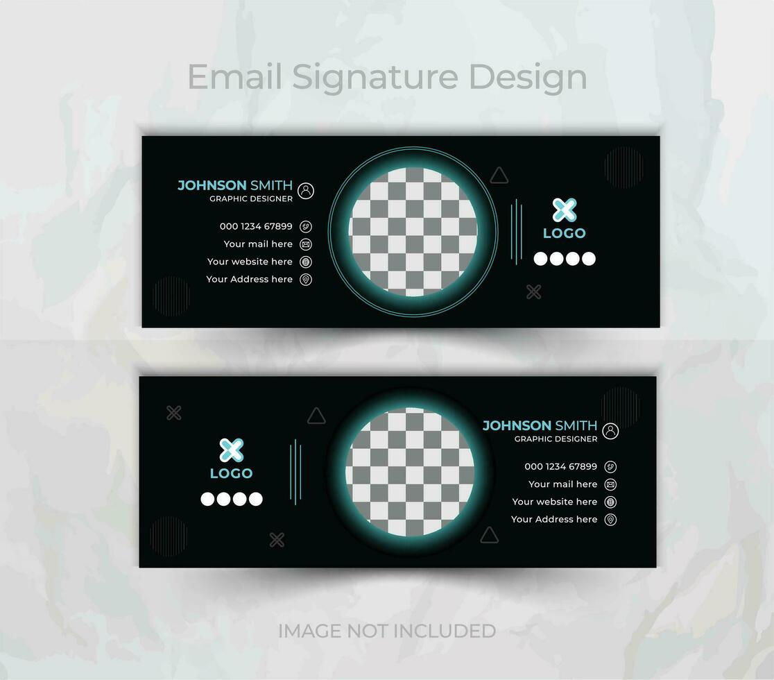 Email signature template or email footer and social media cover design, vector