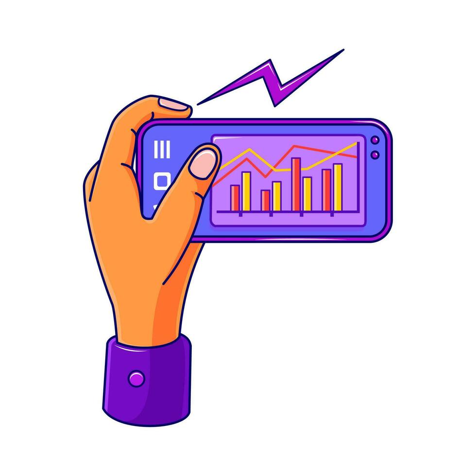 Social Media Icon Illustration, Chart Illustration vector