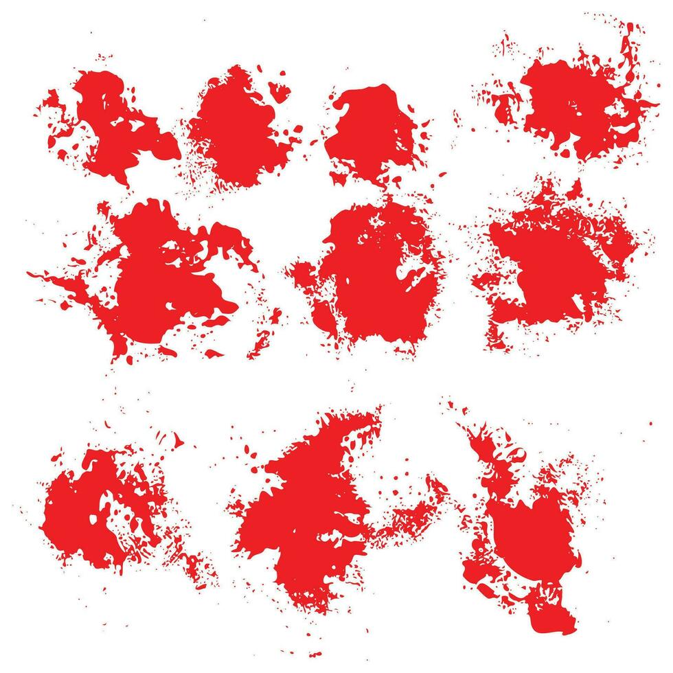 Blood splatter grunge background set vector