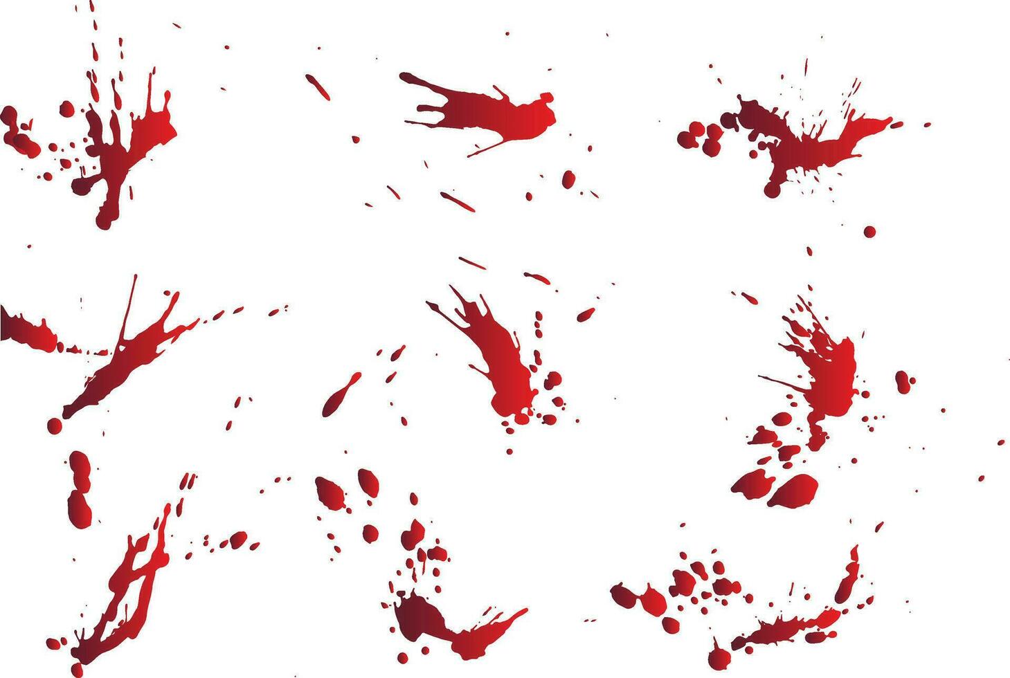 Set of blood paint splatter vector