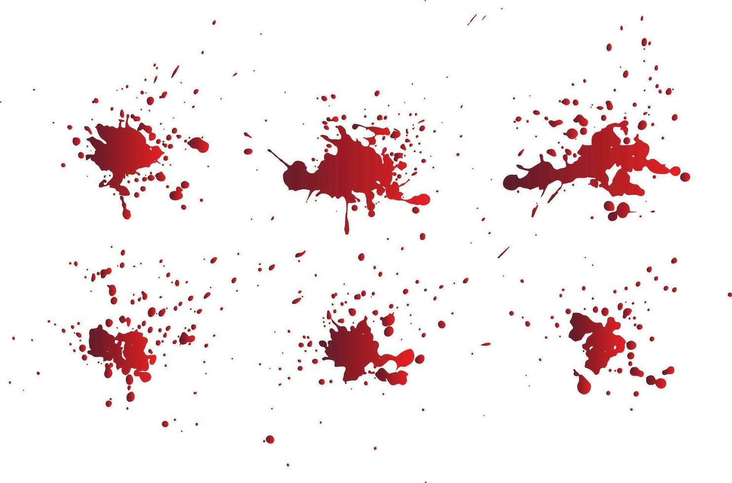 Grunge red blood splash set vector