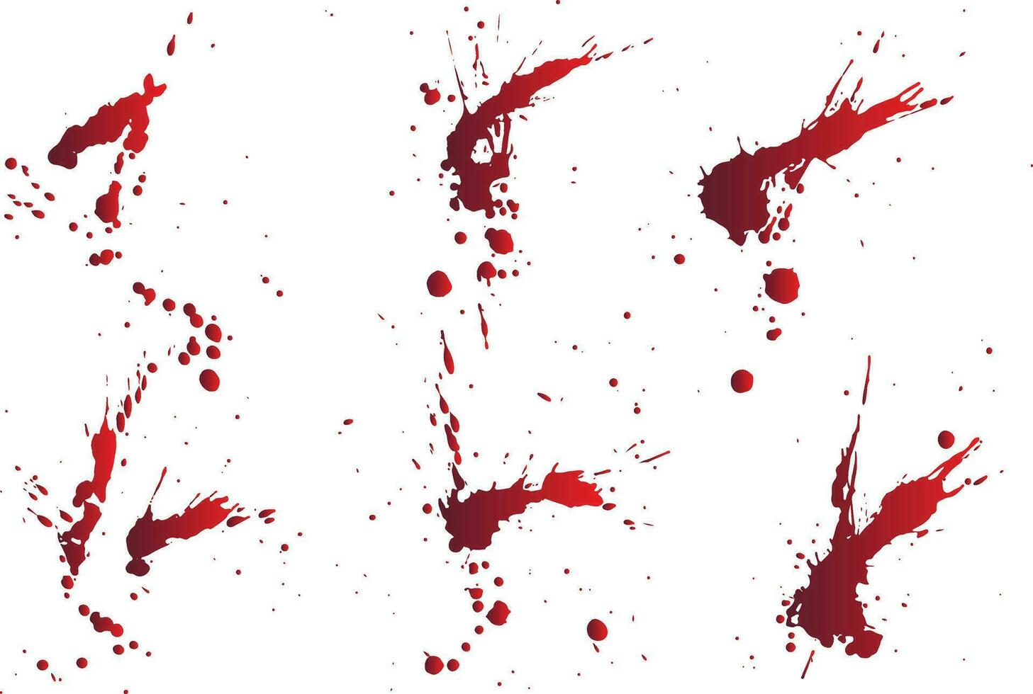 Collection of bloody handprint isolated background vector