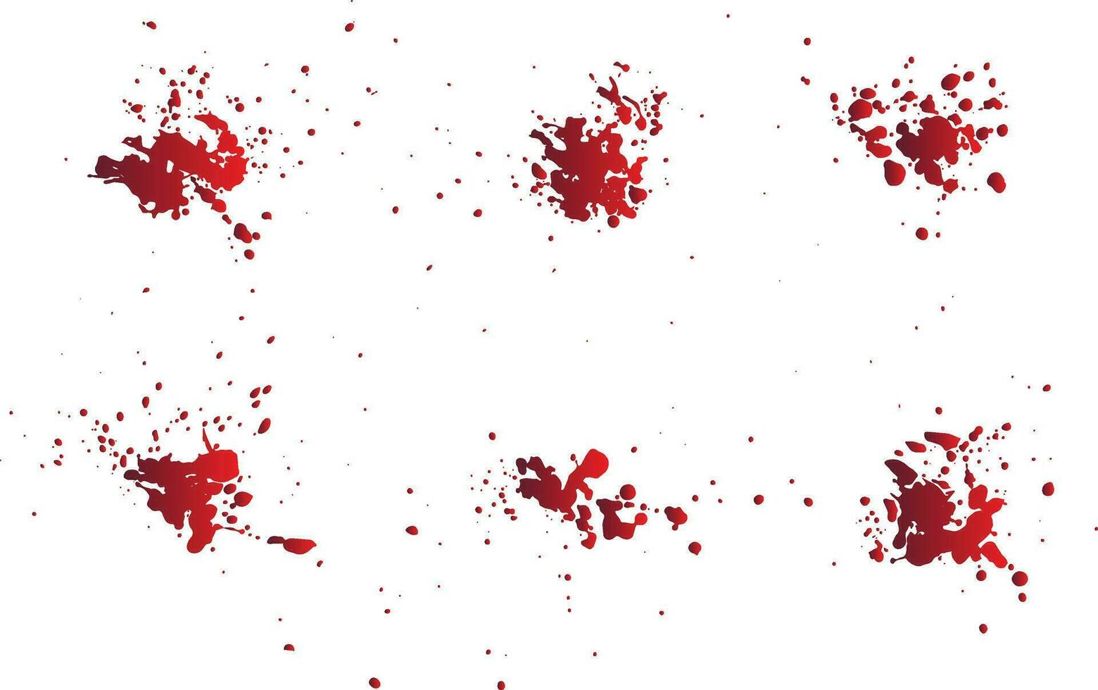 Red blood splatter isolated set background vector