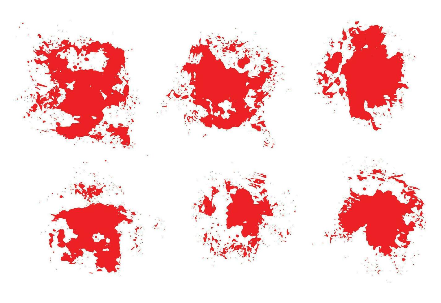 Realistic bloody splatter blob of blood background set vector